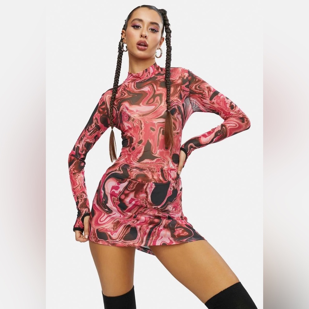 Lady Acid Dimension Mesh Dress